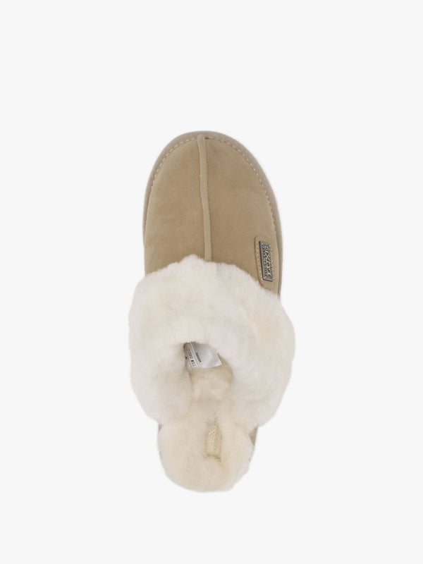 Sand Double-Face Sheepskin Closed Mule Slippers