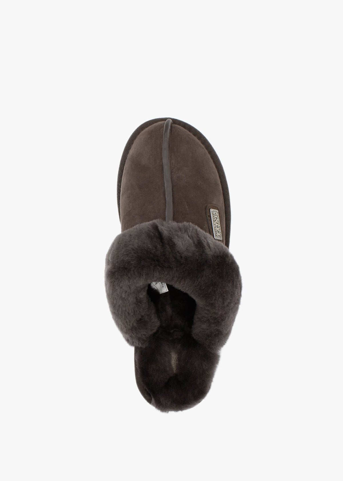 Brown Double-Face Sheepskin Closed Mule Slippers