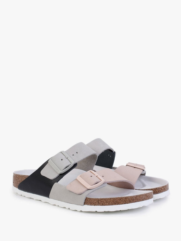 Arizona Split Mineral Light Rose Leather Two Bar Mules