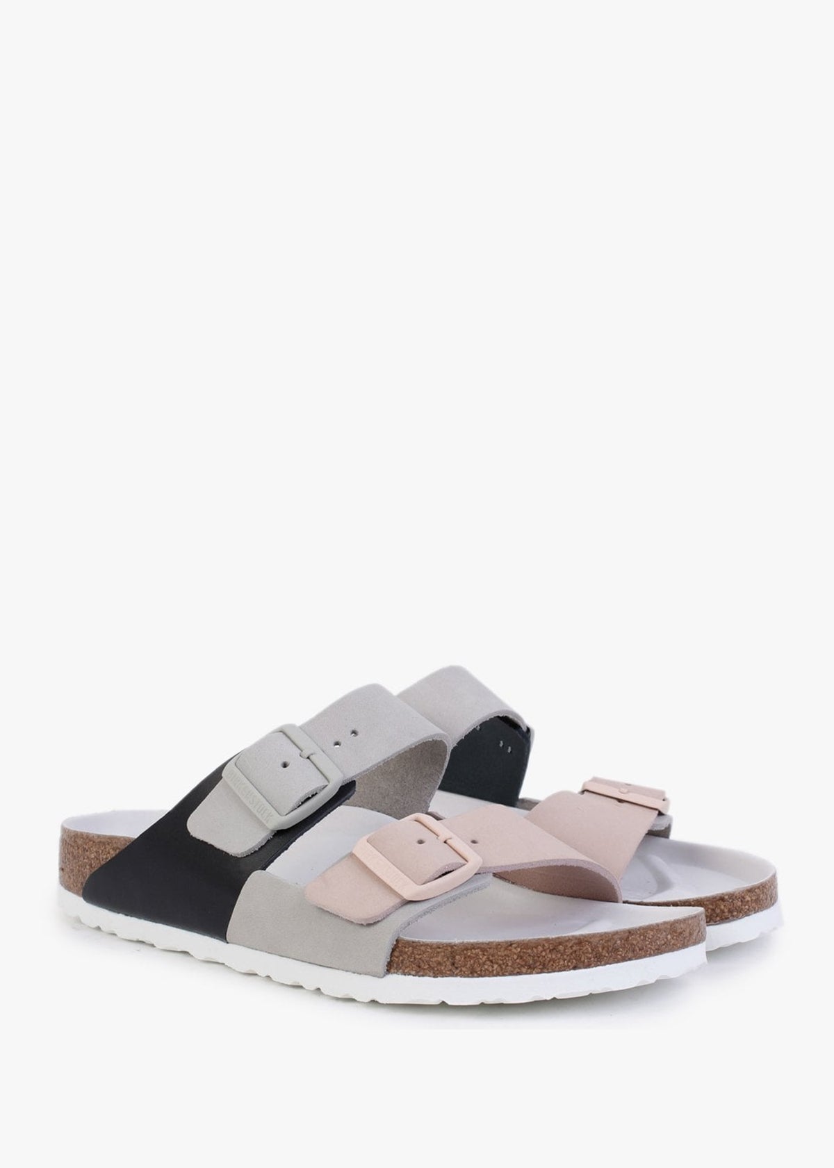 Arizona Split Mineral Light Rose Leather Two Bar Mules