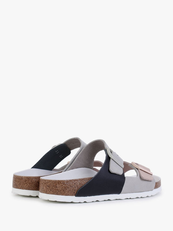 Arizona Split Mineral Light Rose Leather Two Bar Mules