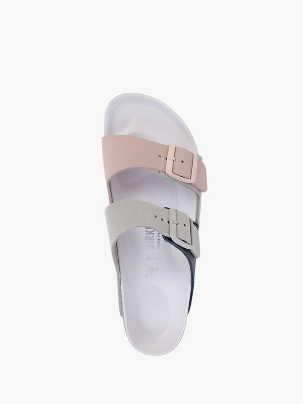 Arizona Split Mineral Light Rose Leather Two Bar Mules
