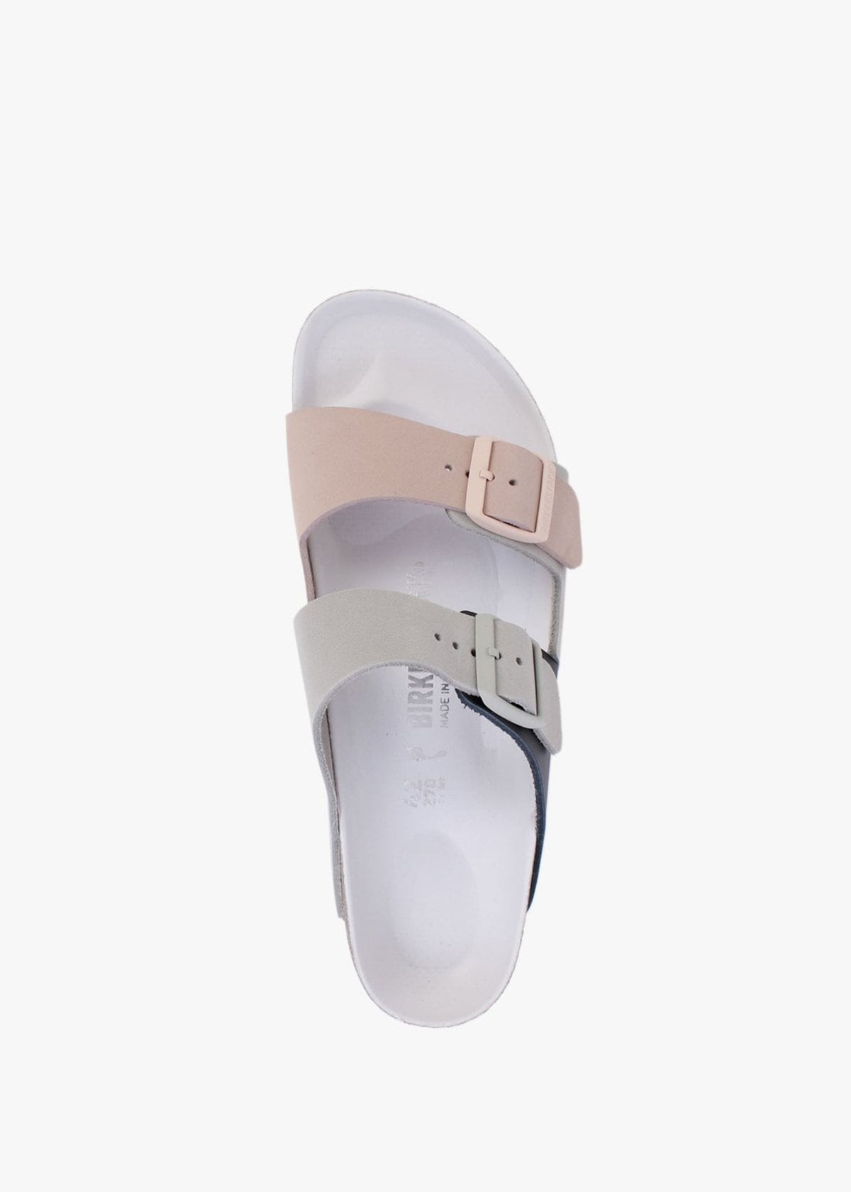 Arizona Split Mineral Light Rose Leather Two Bar Mules