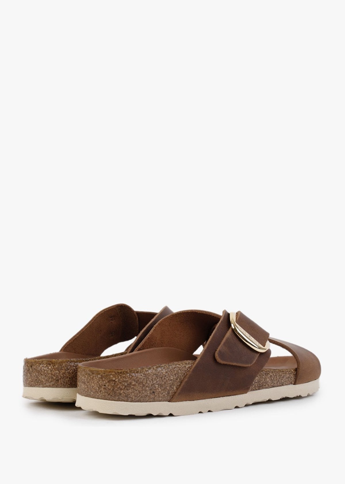 Siena Big Buckle Cognac Oiled Leather Mules