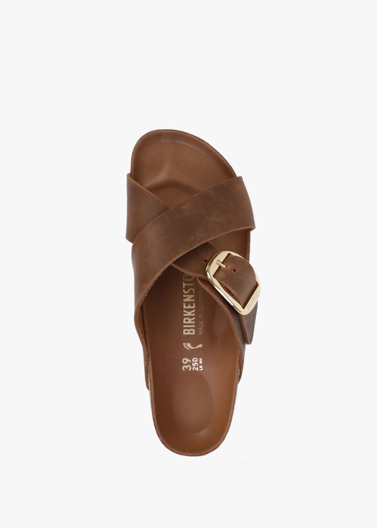 Siena Big Buckle Cognac Oiled Leather Mules