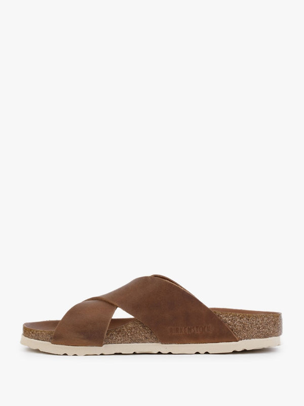 Siena Big Buckle Cognac Oiled Leather Mules