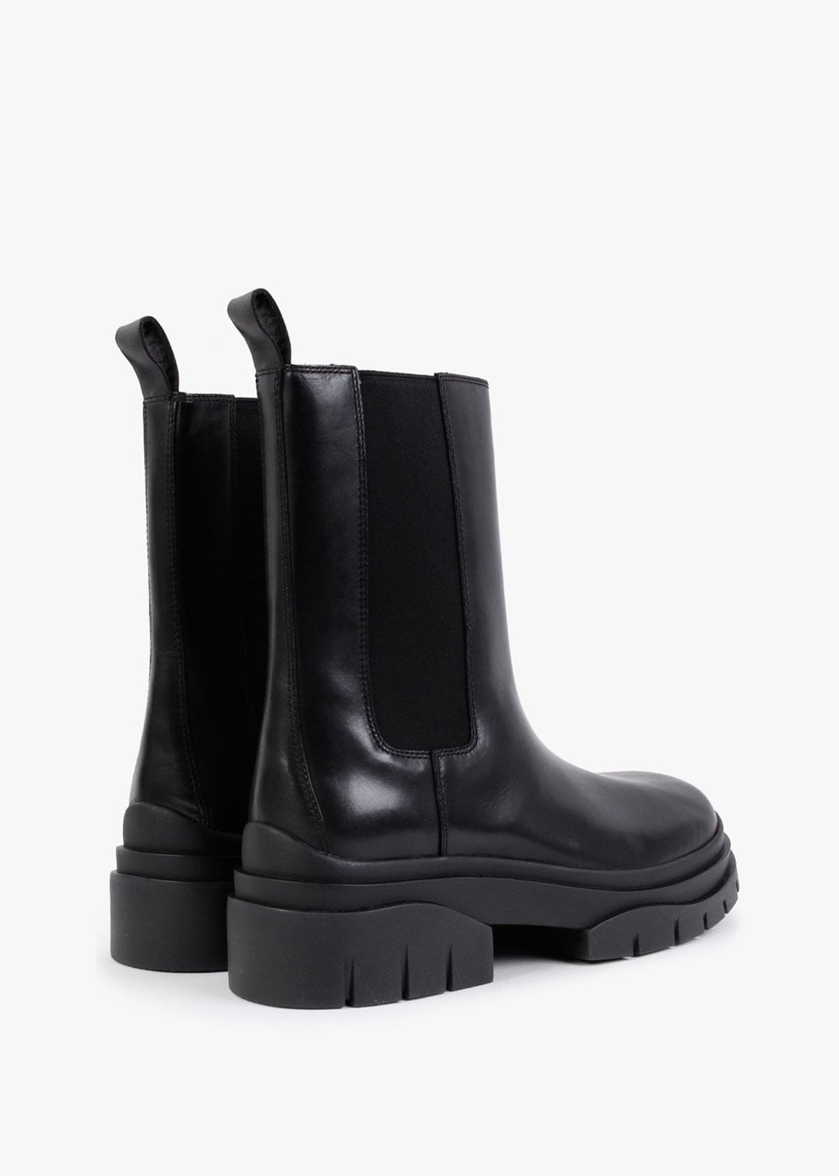 Storm Black Leather Tall Chelsea Boots