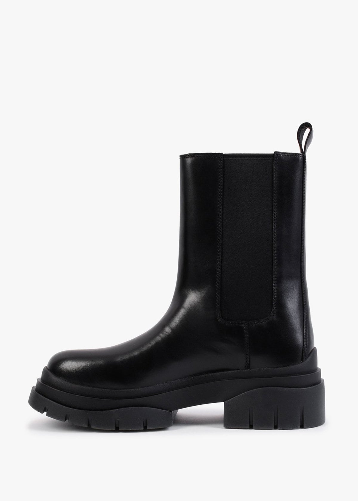 Storm Black Leather Tall Chelsea Boots