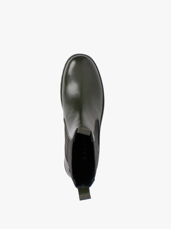 Fleat Green Leather Chelsea Boots