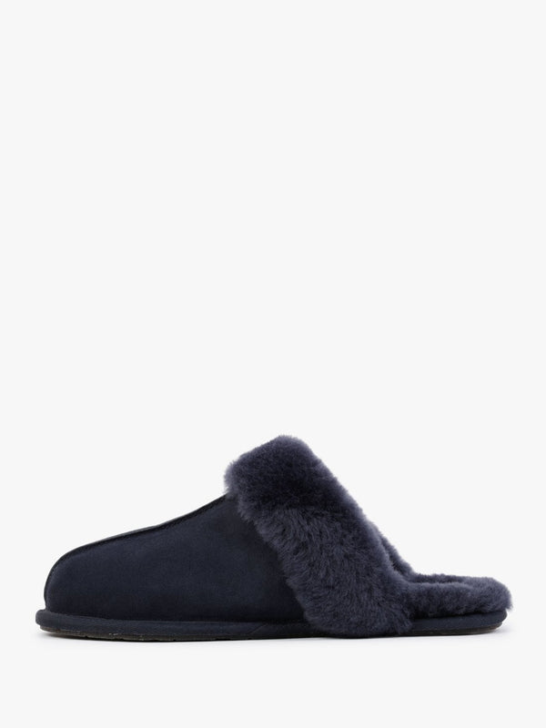 Women's Scuffette Navy Shearling Slippers