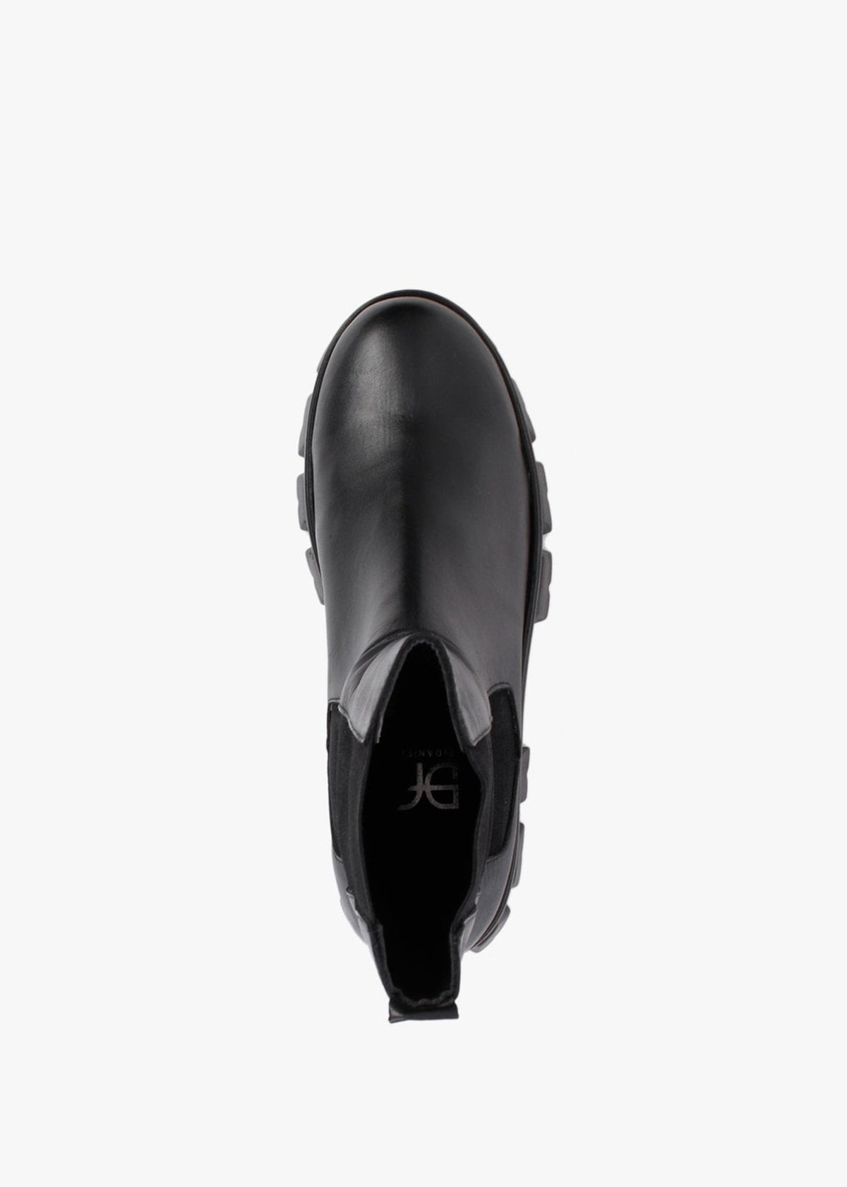 Mochy Black Leather Chunky Chelsea Boots