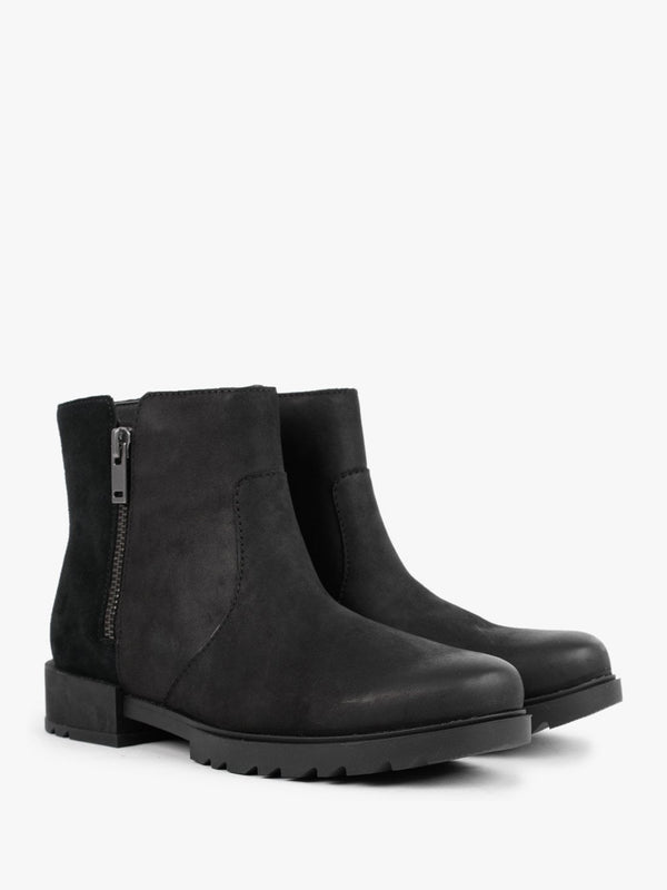 Emelie II Zip Black Sea Salt Leather Waterproof Ankle Boots