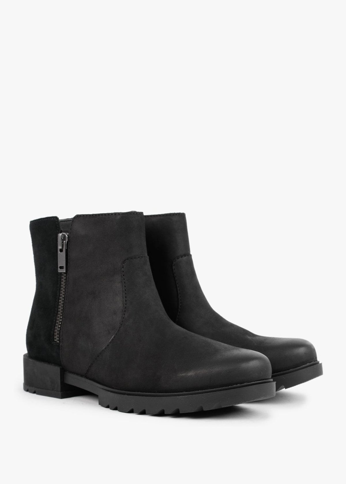 Emelie II Zip Black Sea Salt Leather Waterproof Ankle Boots