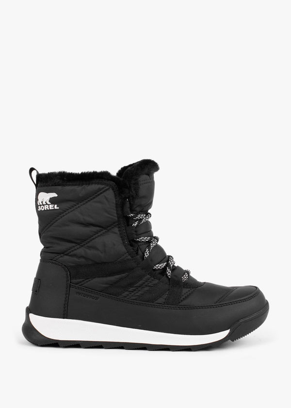 Whitney II Black Nylon Short Lace Ankle Boots
