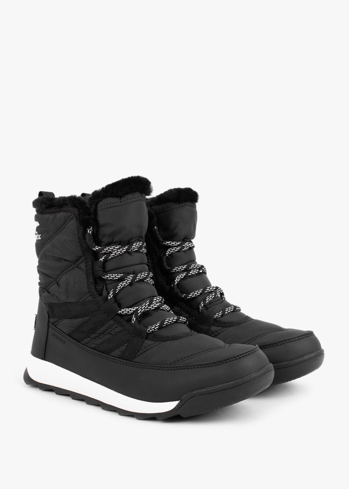 Whitney II Black Nylon Short Lace Ankle Boots