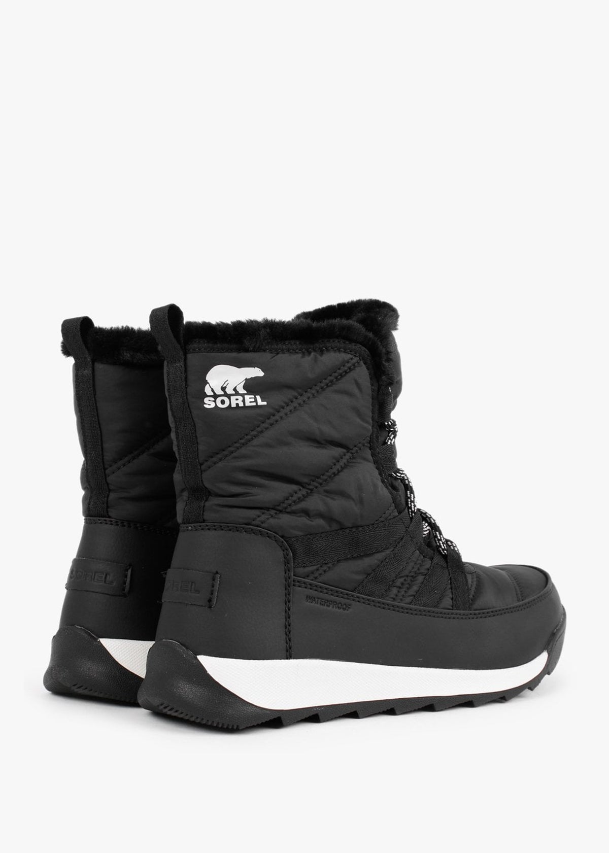 Whitney II Black Nylon Short Lace Ankle Boots