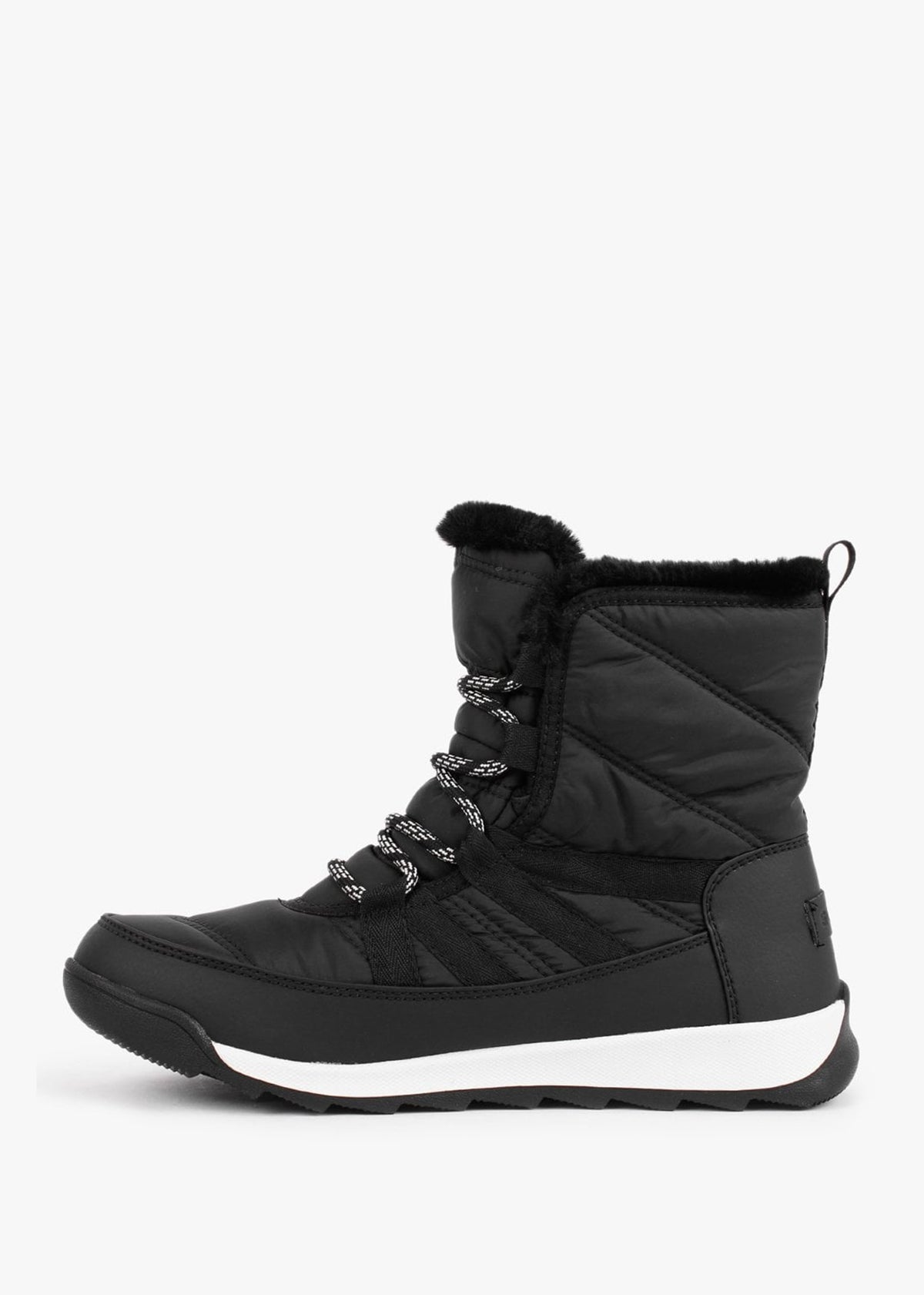 Whitney II Black Nylon Short Lace Ankle Boots