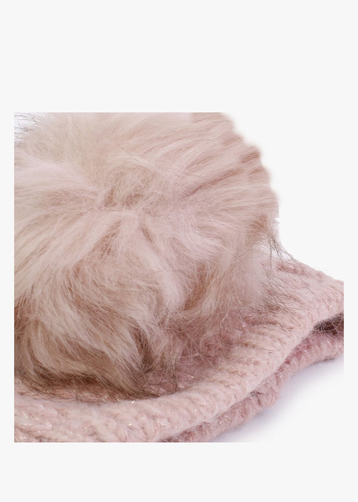 Pink Cable Knit Pom Pom Hat