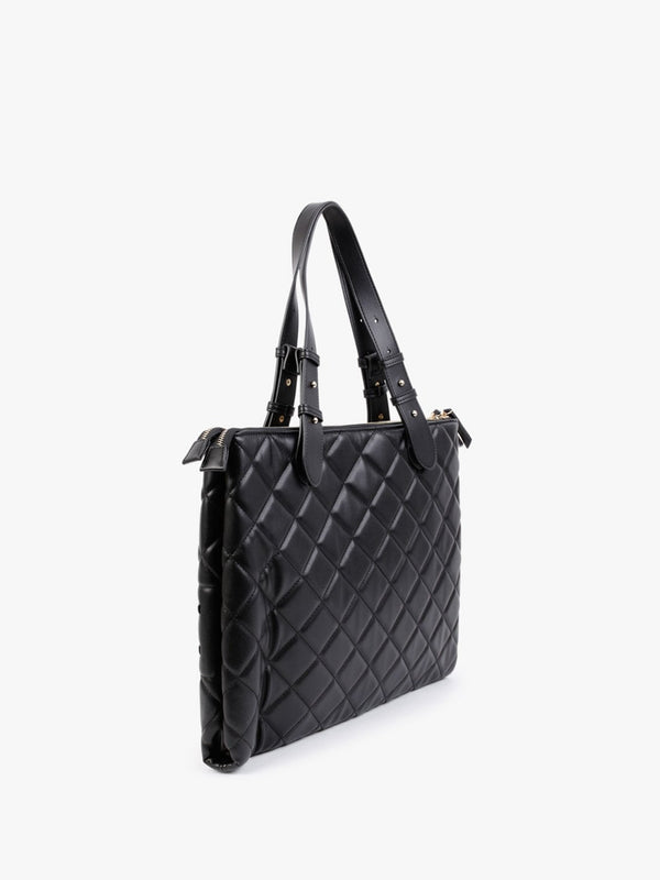 Ada Black Quilted Shopper Bag