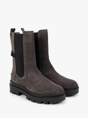 Judy Grey Suede Tall Chelsea Boots