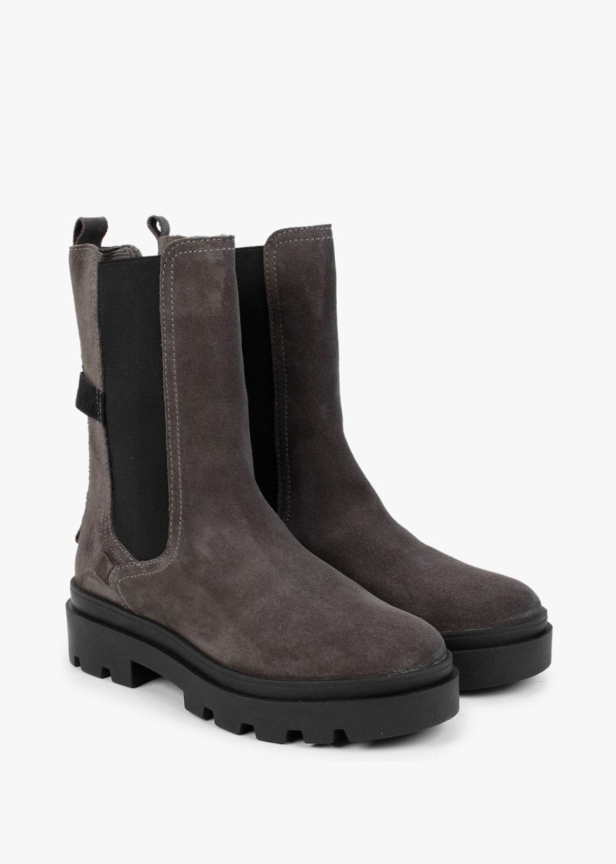 Judy Grey Suede Tall Chelsea Boots