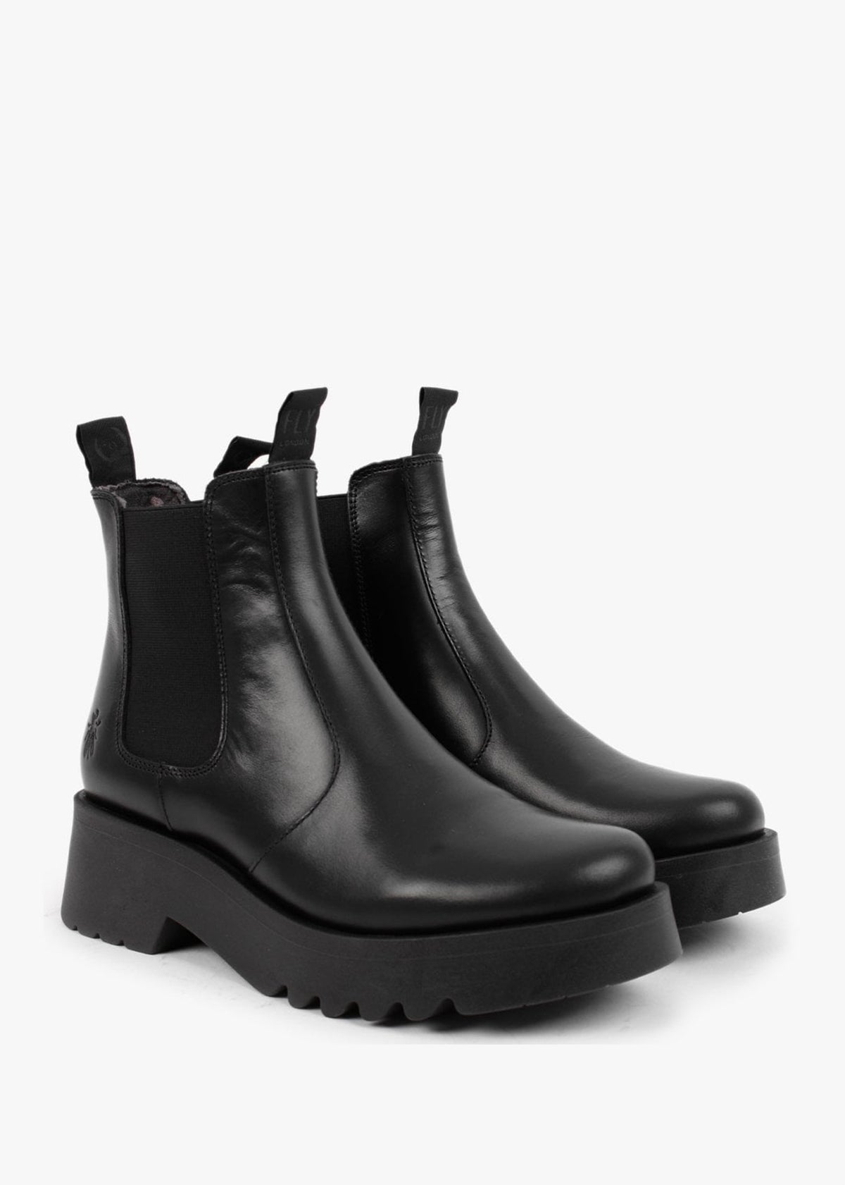 Medi Black Leather Chunky Chelsea Boots