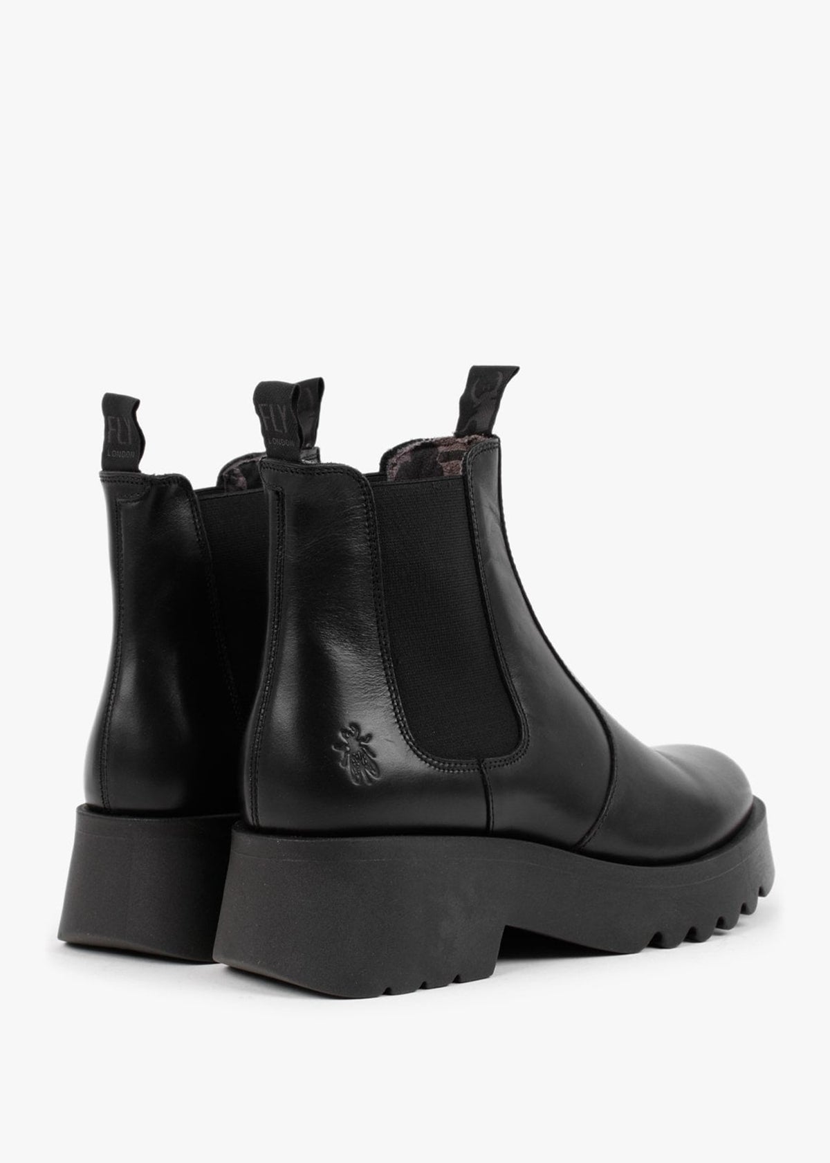 Medi Black Leather Chunky Chelsea Boots