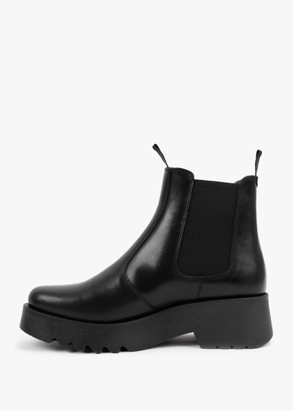 Medi Black Leather Chunky Chelsea Boots