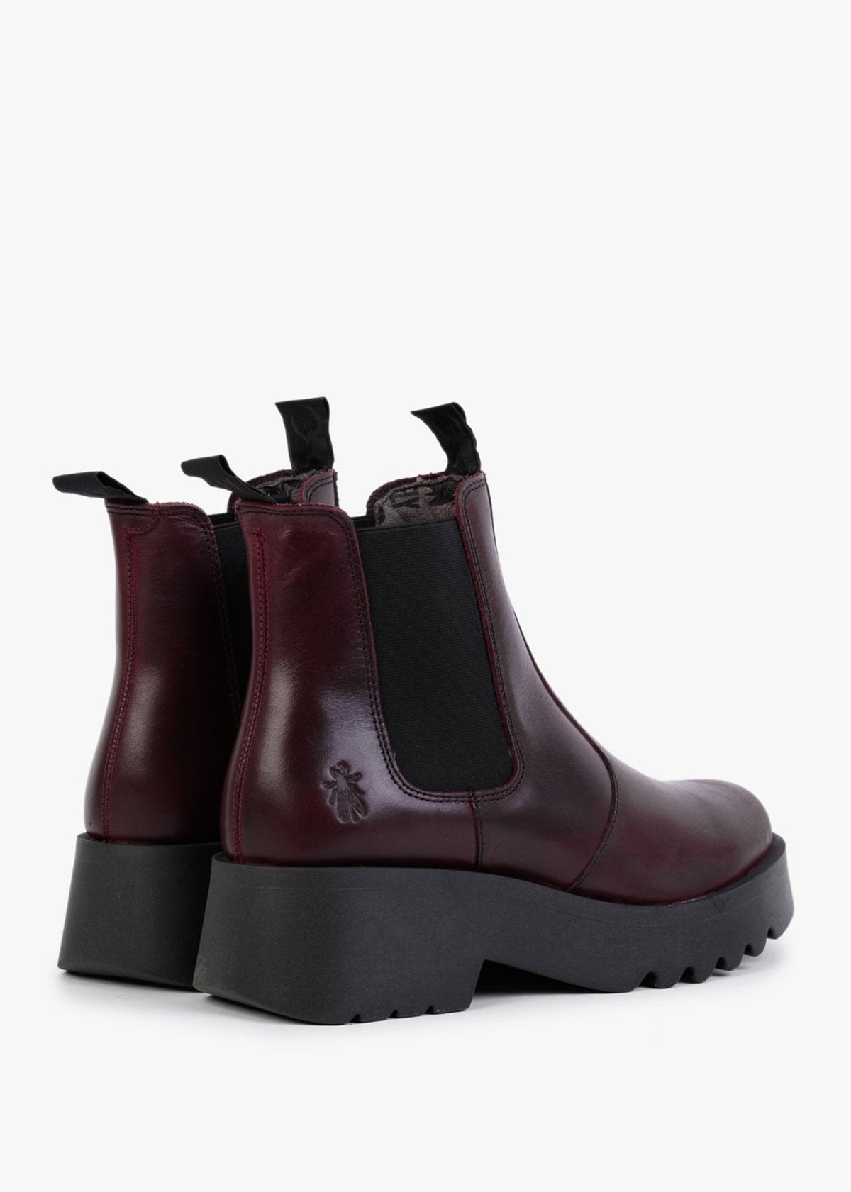Medi Purple Leather Chunky Chelsea Boots