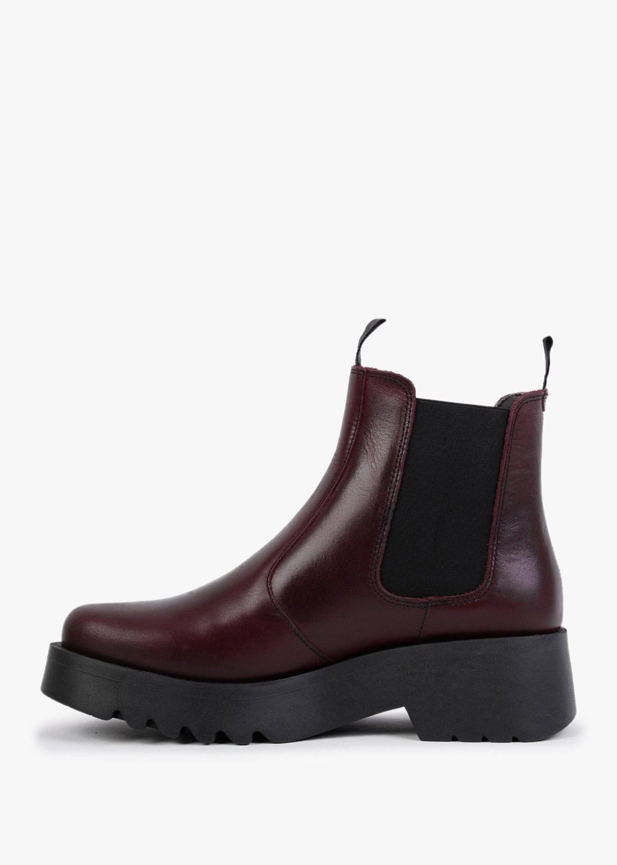 Medi Purple Leather Chunky Chelsea Boots