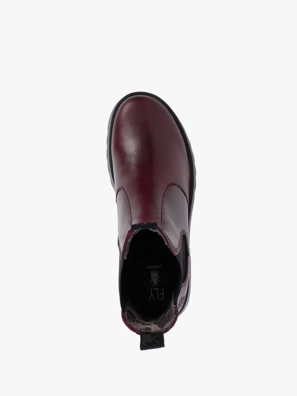Medi Purple Leather Chunky Chelsea Boots