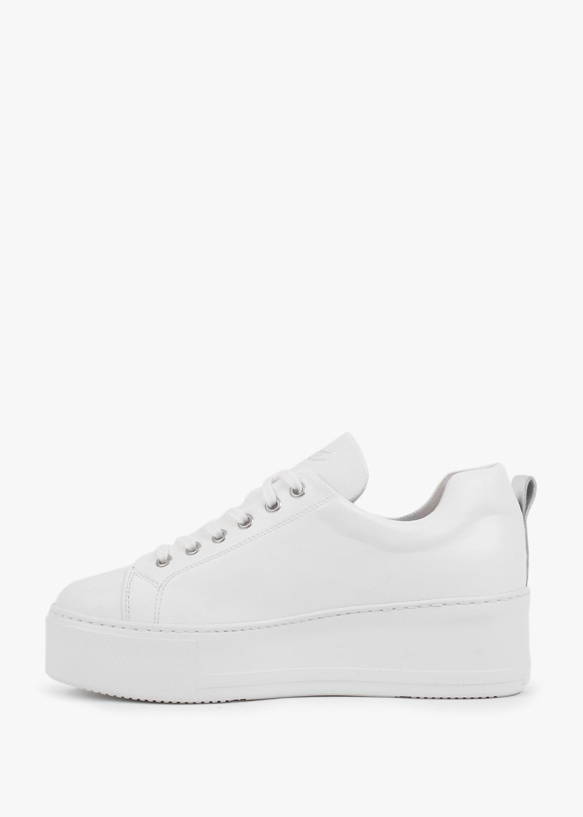 Marte Women's Angels Rise White Leather Flatform Trainers In White
