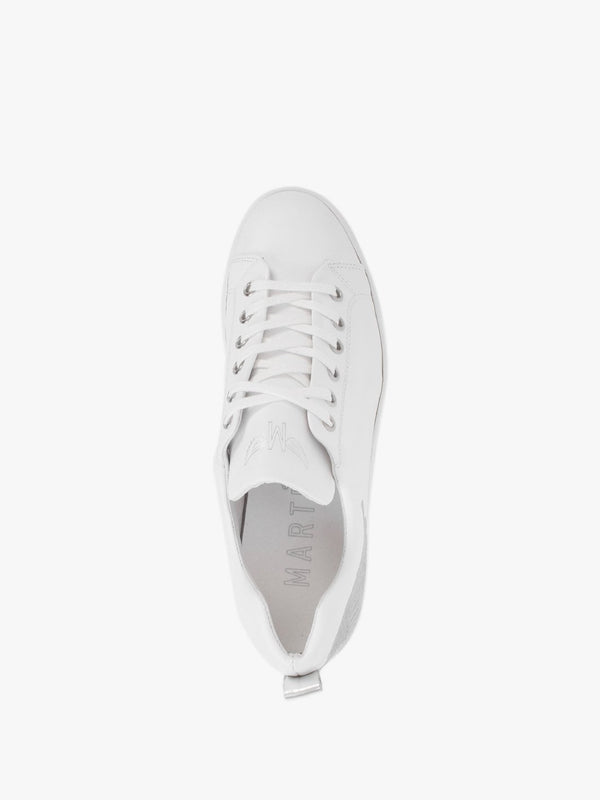 Marte Women's Angels Rise White Leather Flatform Trainers In White