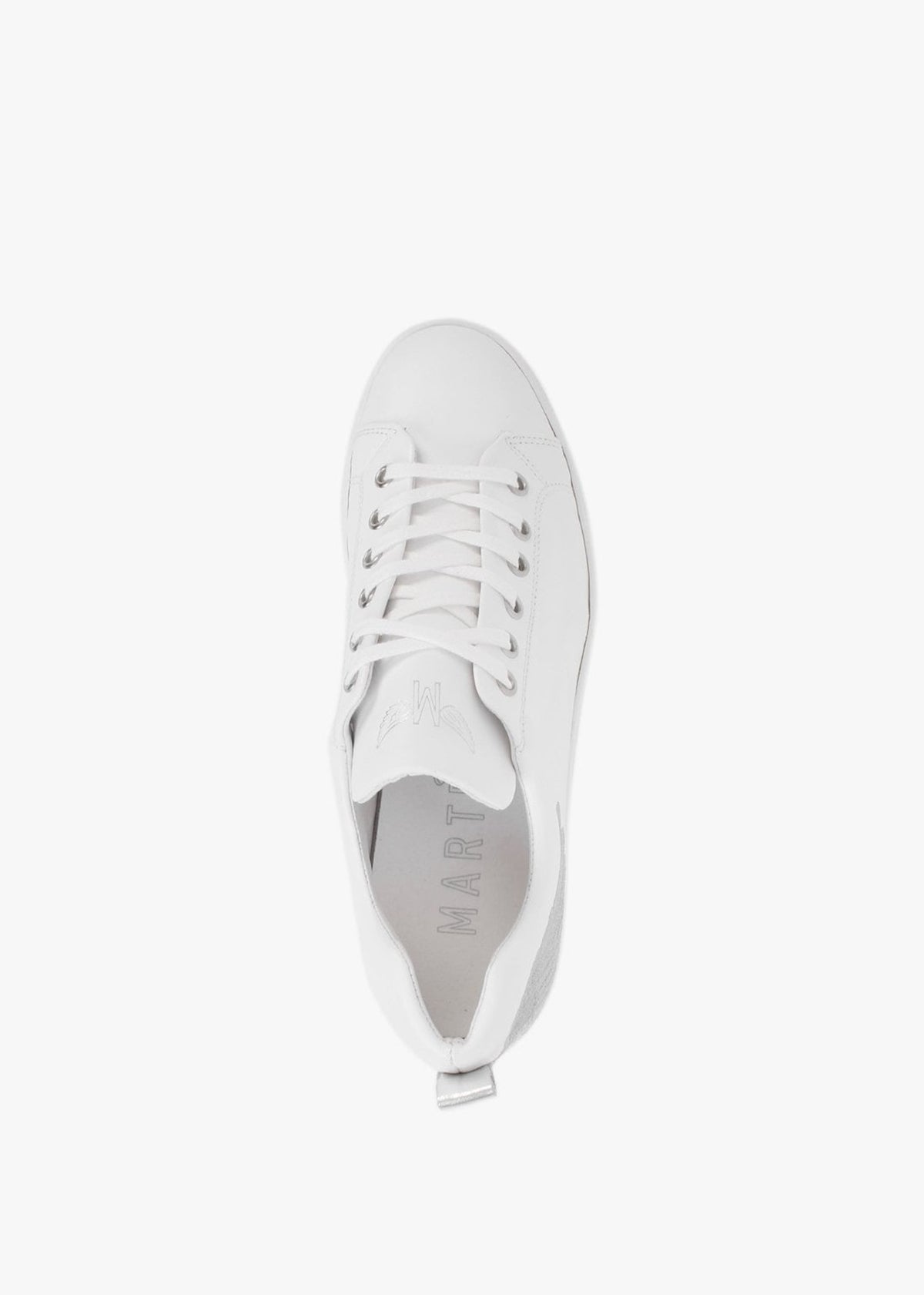Marte Women's Angels Rise White Leather Flatform Trainers In White