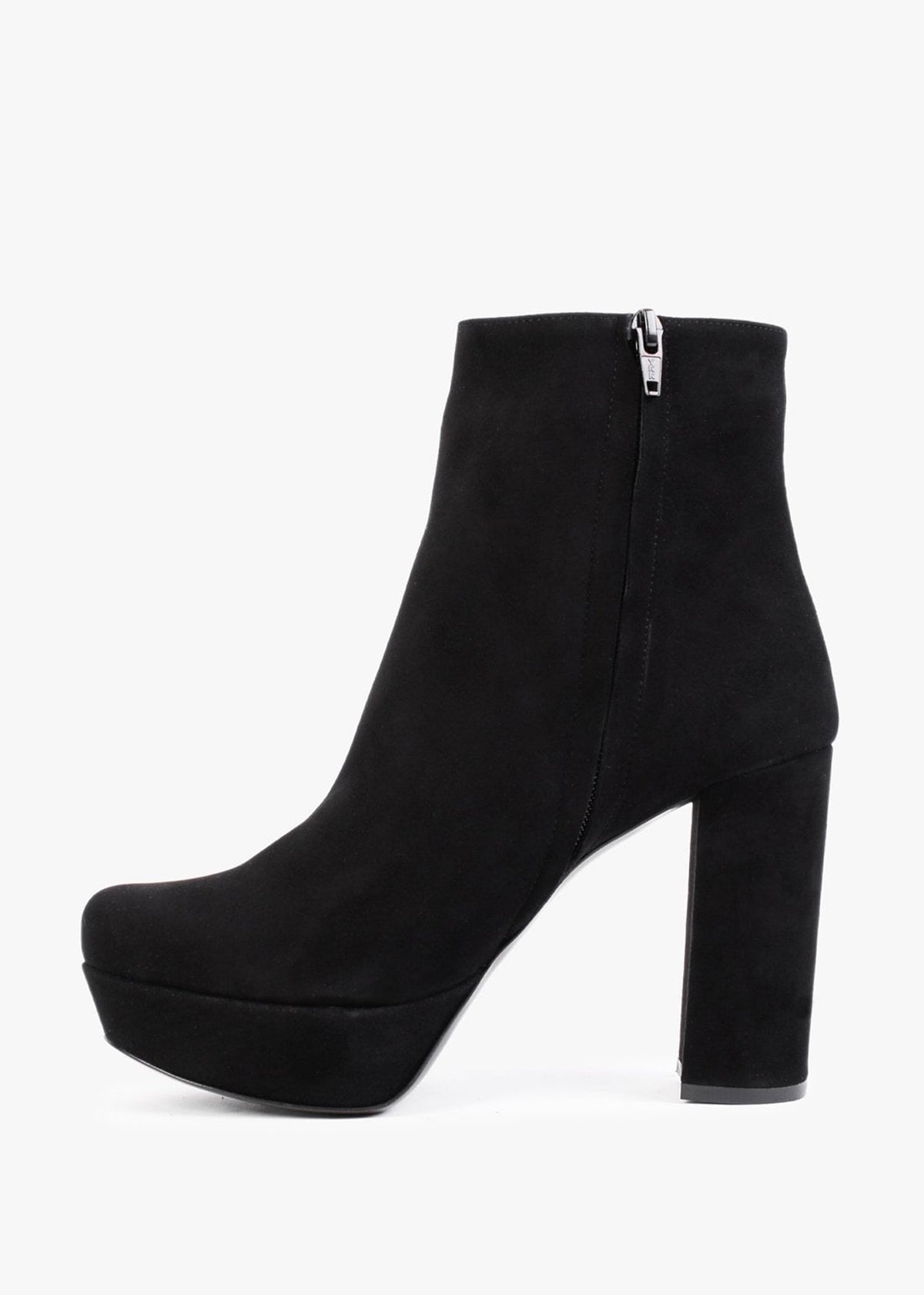 Aplatte Black Suede Platform Ankle Boots