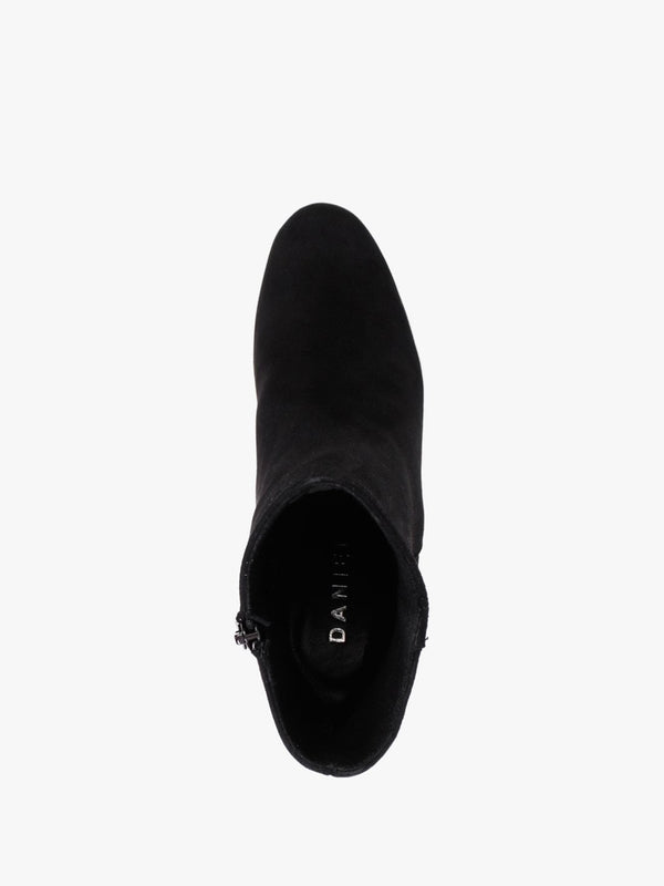 Aplatte Black Suede Platform Ankle Boots