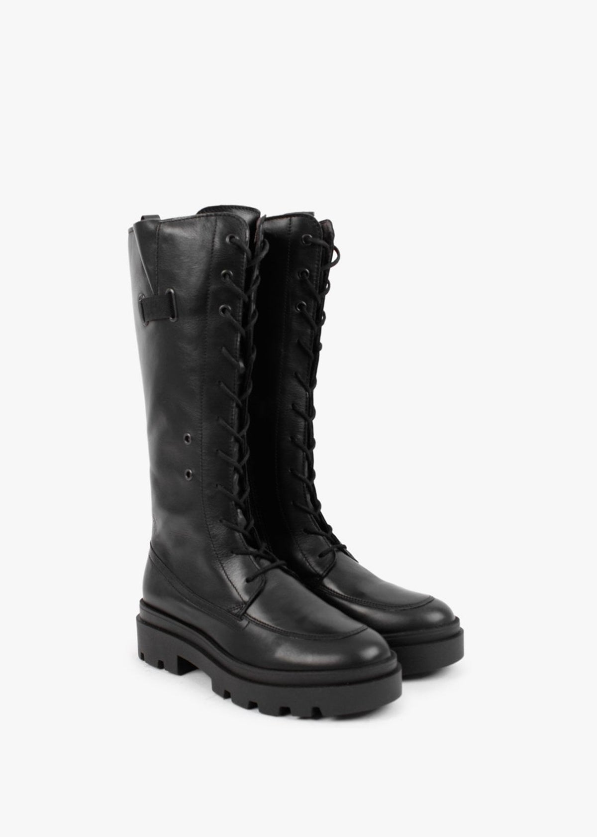 Jaba Black Leather Knee Boots