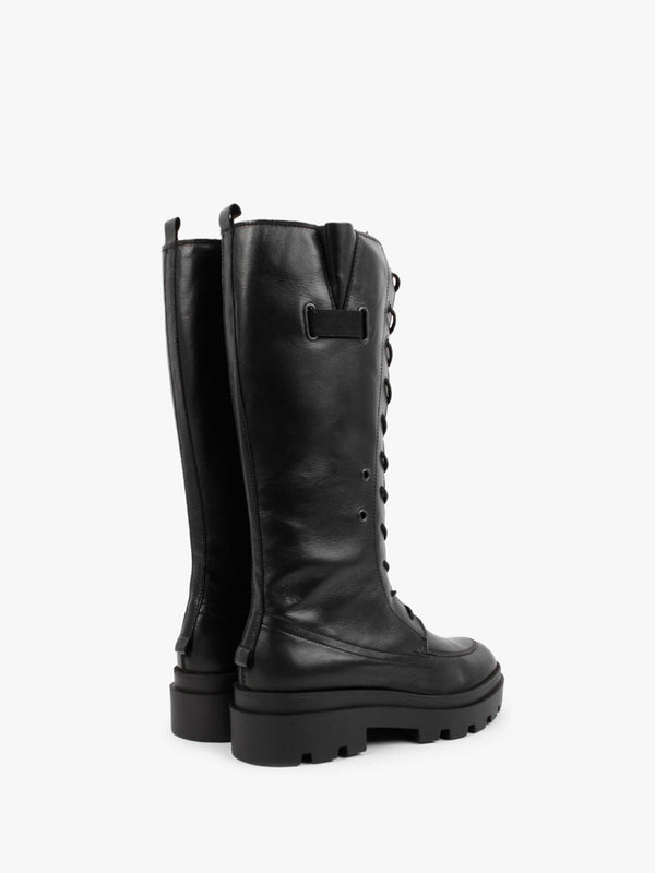 Jaba Black Leather Knee Boots