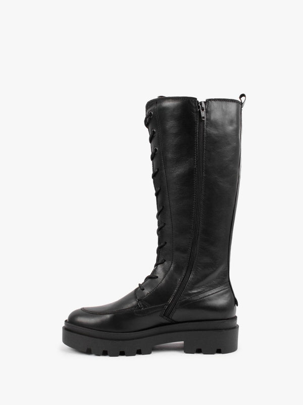 Jaba Black Leather Knee Boots