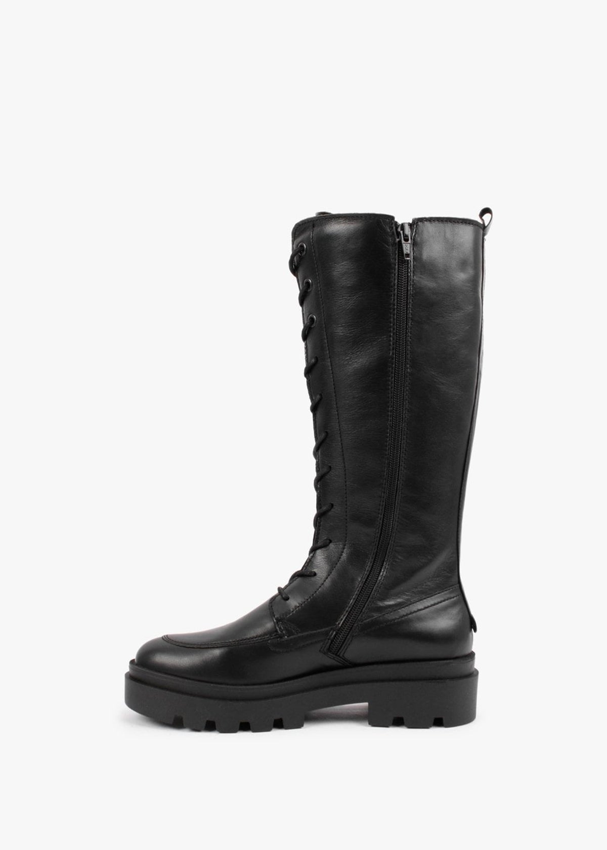 Jaba Black Leather Knee Boots