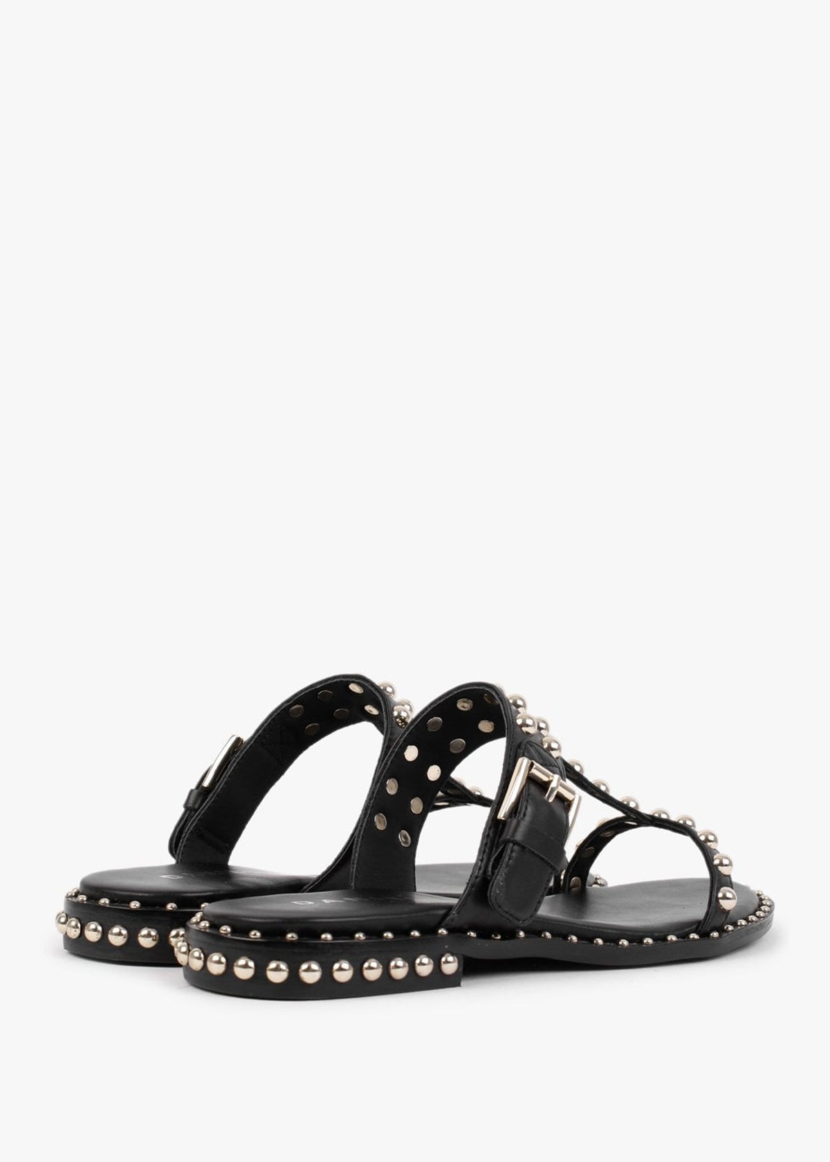 Eternity Black Leather Studded Mule Sandals