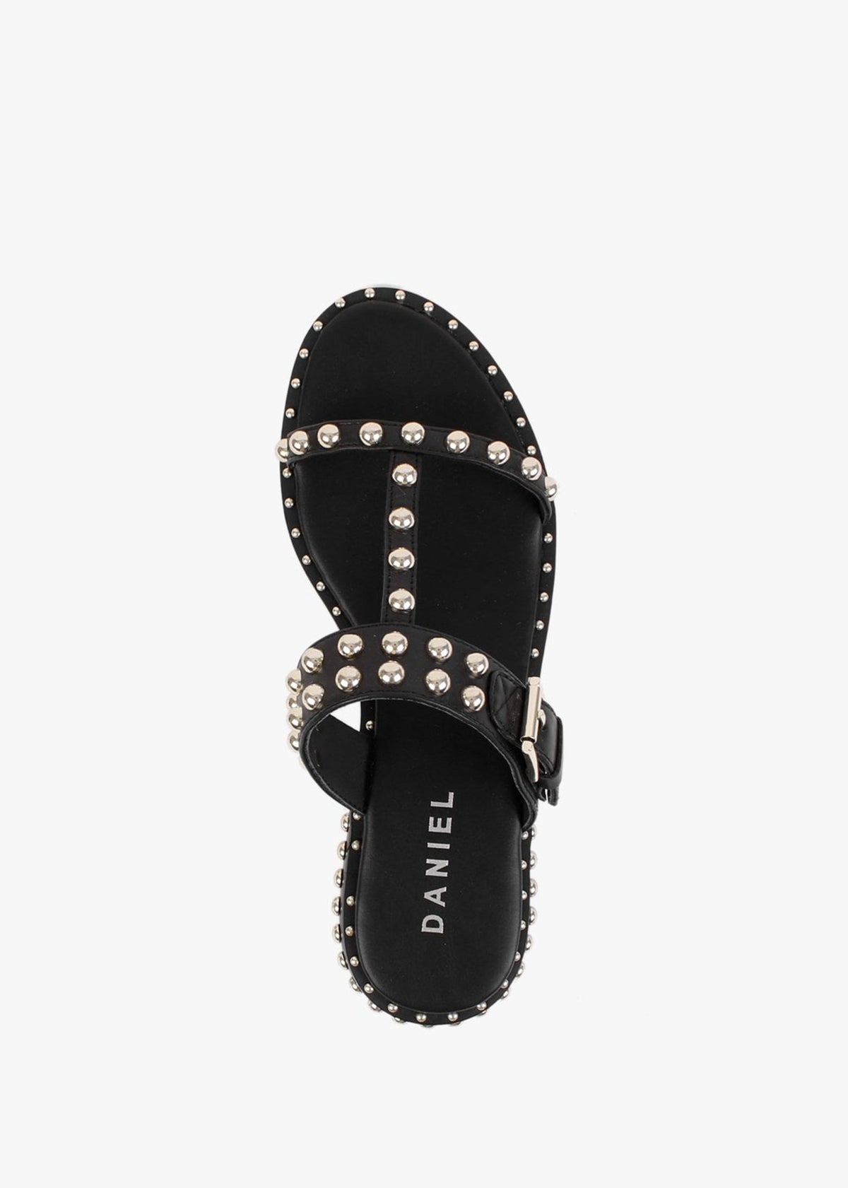 Eternity Black Leather Studded Mule Sandals