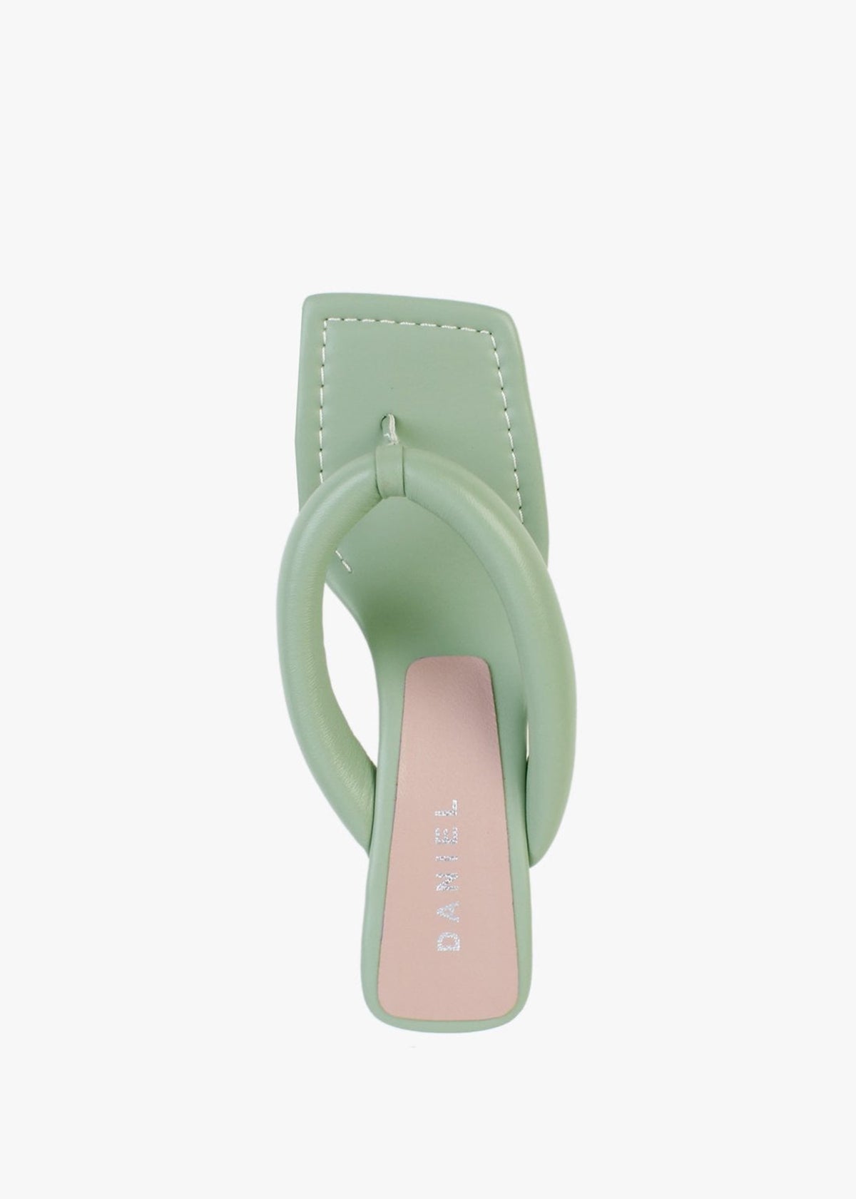 Evelyn Green Leather Pillow Strap Heeled Sandals