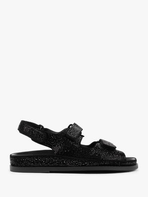 Sissy Black Diamante Embellished Sandals