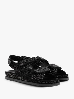Sissy Black Diamante Embellished Sandals