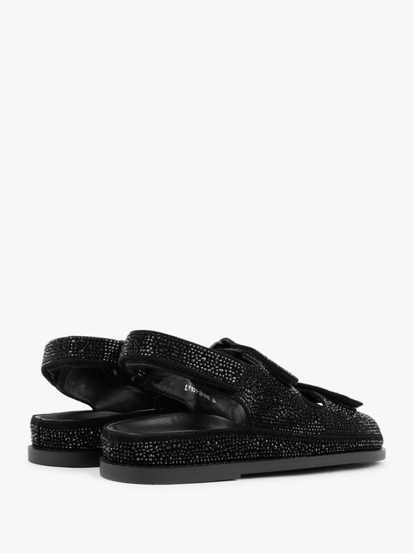 Sissy Black Diamante Embellished Sandals