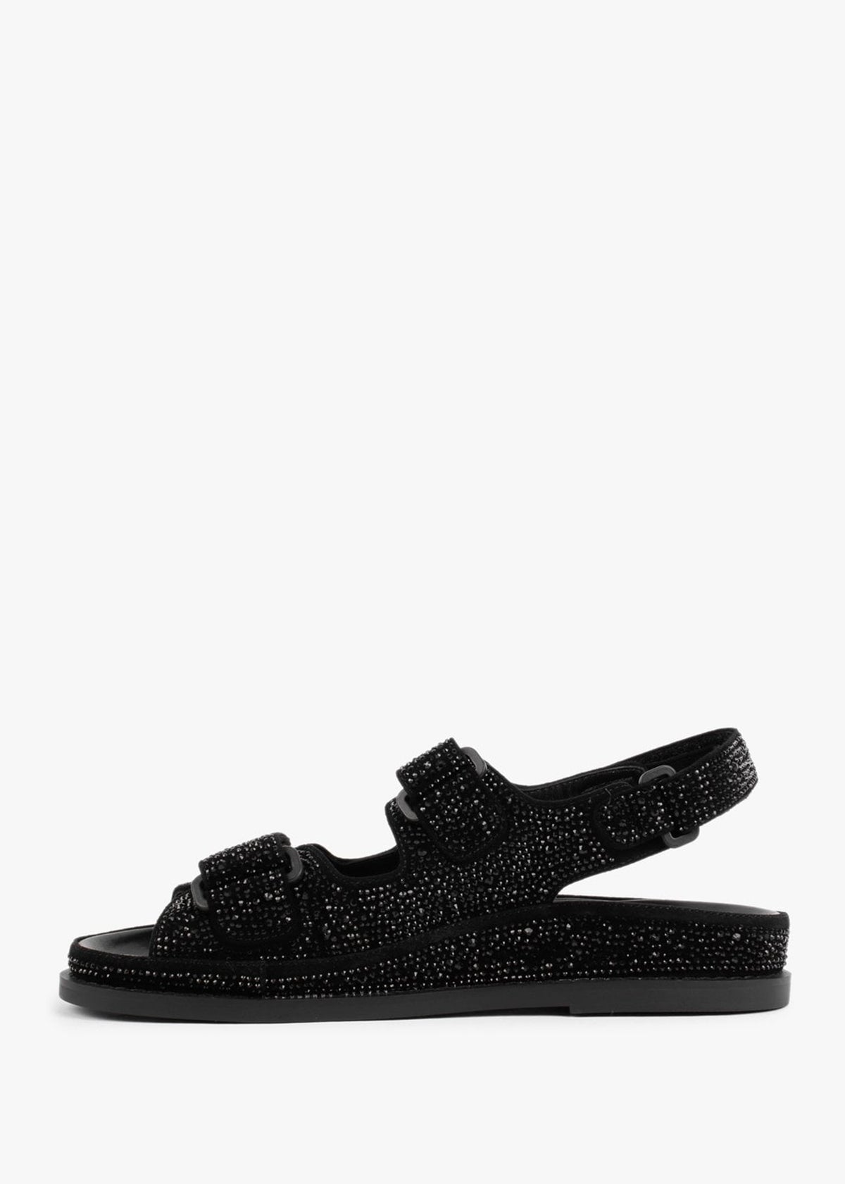 Sissy Black Diamante Embellished Sandals