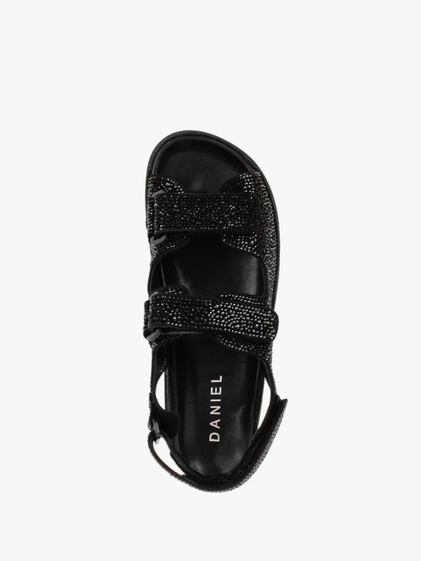 Sissy Black Diamante Embellished Sandals