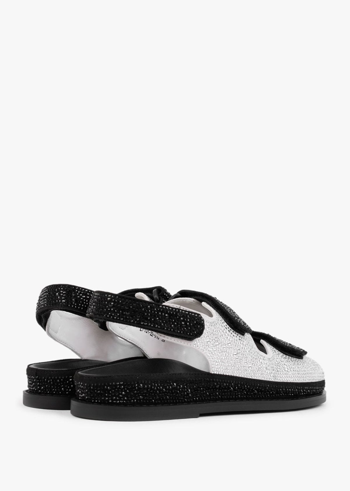 Sissy Black & White Diamante Embellished Sandals