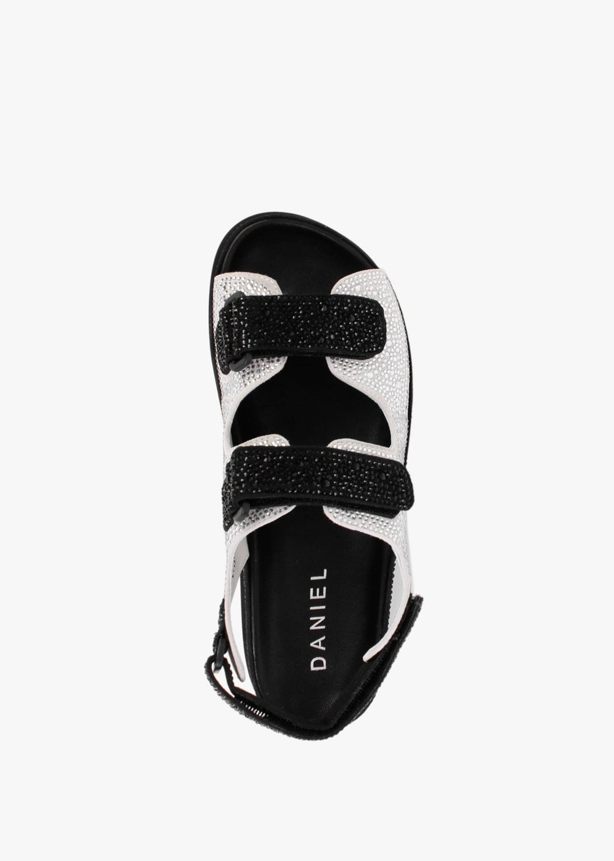 Sissy Black & White Diamante Embellished Sandals